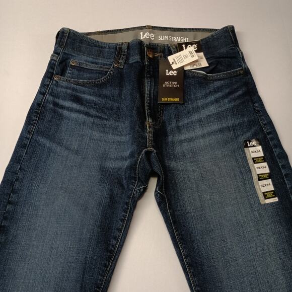 Lee Slim Straight Jeans Men's Size 32x34 Blue Flex Waist - Picture 4 of 7